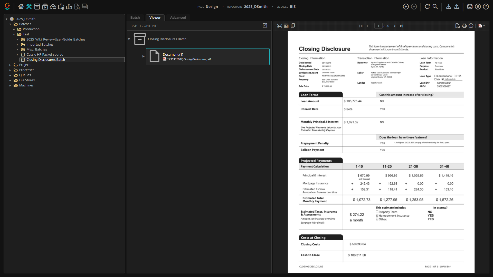 This is an example image of the Document Viewer in Grooper.
